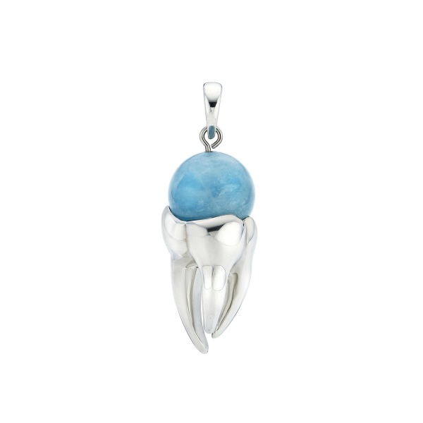 Teeth Necklace (Aquamarine)